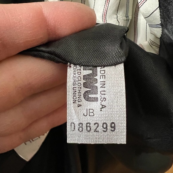 Vintage Henry Grethel Mens 42 Double Breasted Single Button Black Blazer USA - Picture 7 of 7